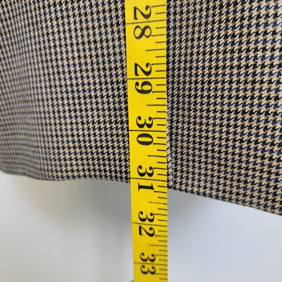 Arnold Brant Mens Tan/Black/Blue Houndstooth 100% Cashmere Blazer Jacket 44R - Picture 10 of 16
